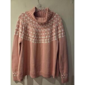 Duluth Trading Co. Women's Pink and White Sweater XXL